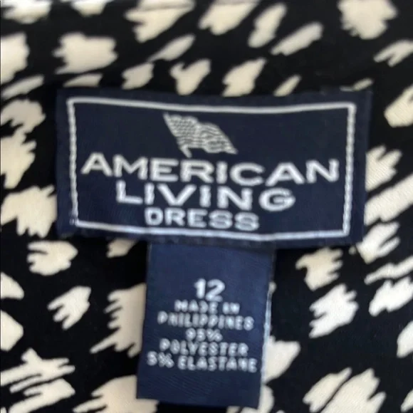 Elegant Black and creme Dress V Neck sz 12 - Picture 2 of 4